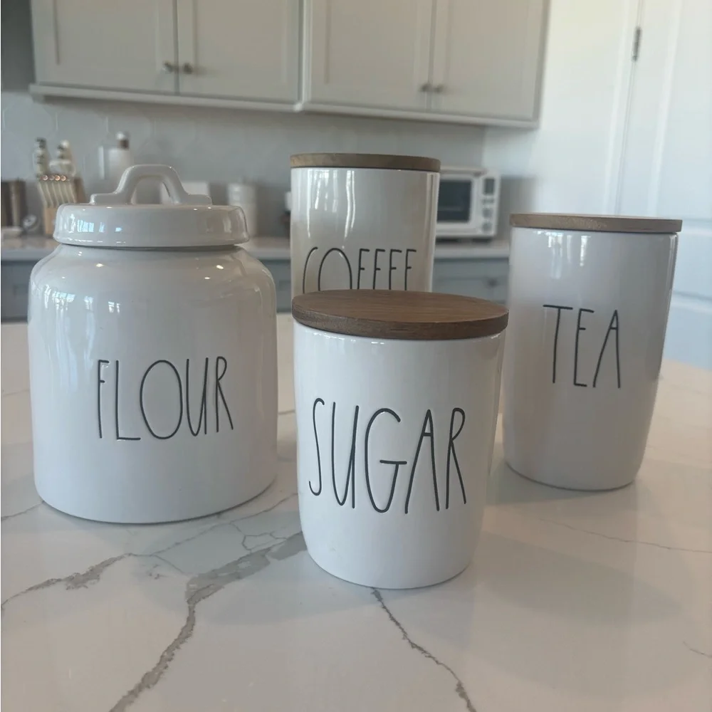 🌿 Rea Dunn Cream Ceramic Flour Canister - Picture 5 of 5